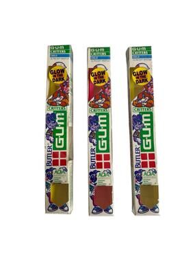 Butler GUM Critters Child Ultra Soft Toothbrush Glow In Dark USA Lot of 3 VTG